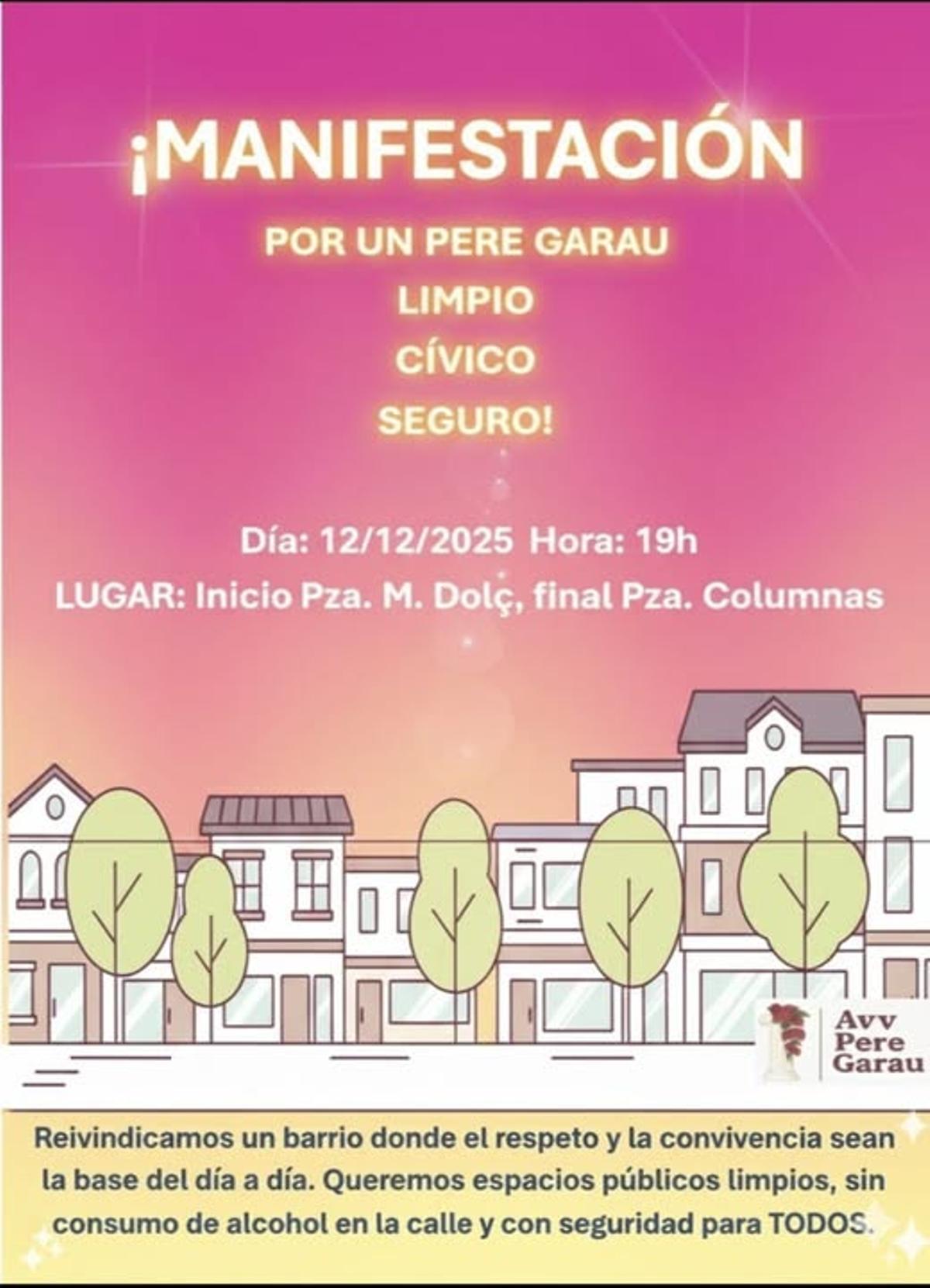 Cartel de la manifestación del viernes 12.