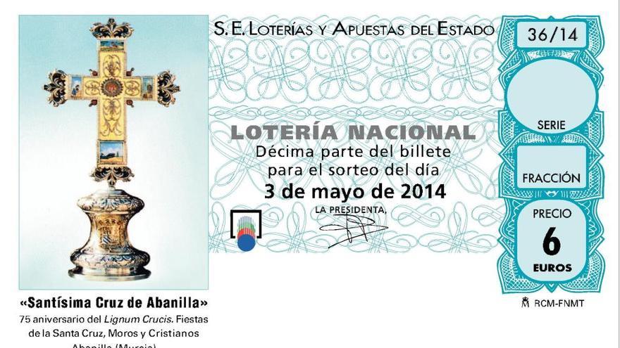 La Lotería Nacional promocionará las Fiestas de la Santa Cruz de Abanilla