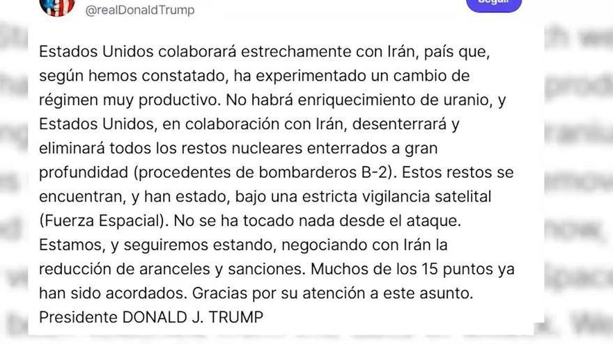 Trump dice que trabajará con Irán para que no enriquezca uranio a cambio de levantar sanciones