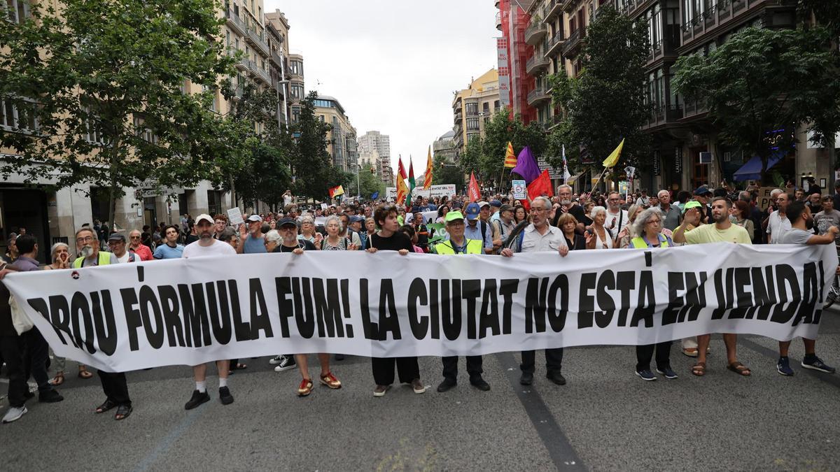 Protestas en contra de la Fórmula 1 en Barcelona