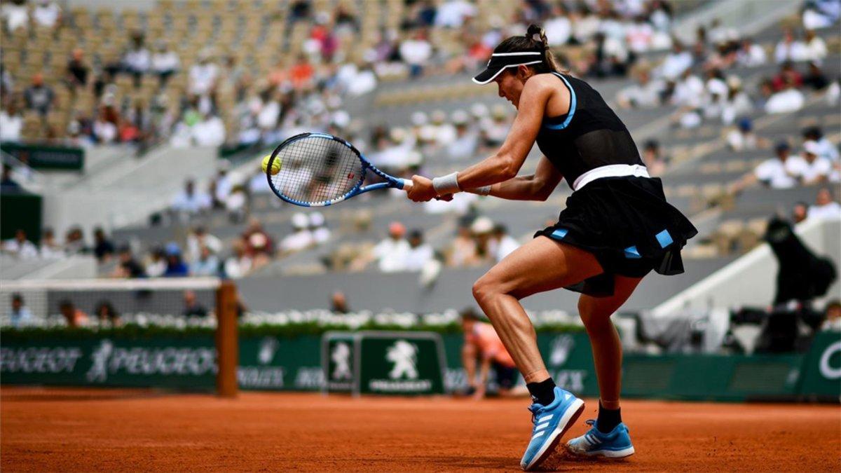 Muguruza, durante su partido de este viernes