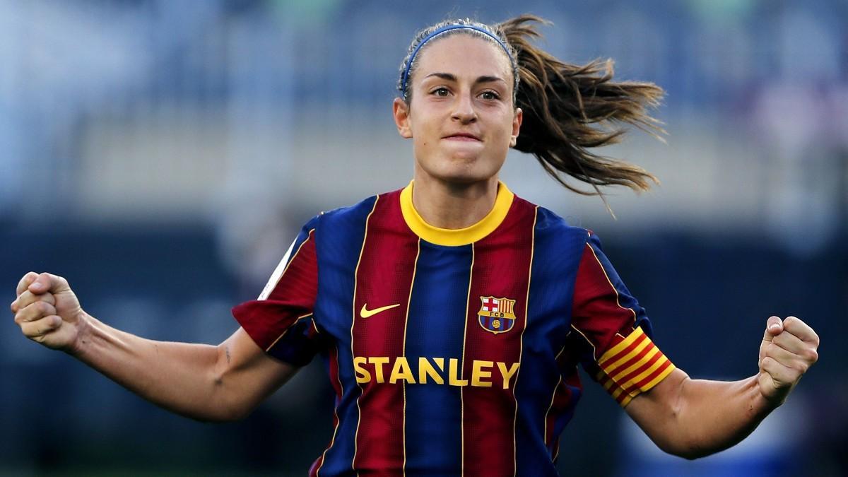 Alexia Putellas celebra un gol con el Barça