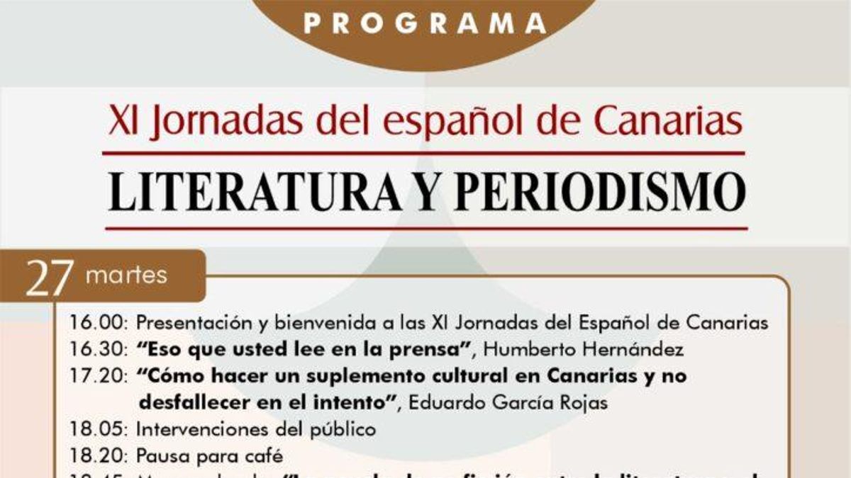 Programa de las jornadas de la Academia Canaria de la Lengua.