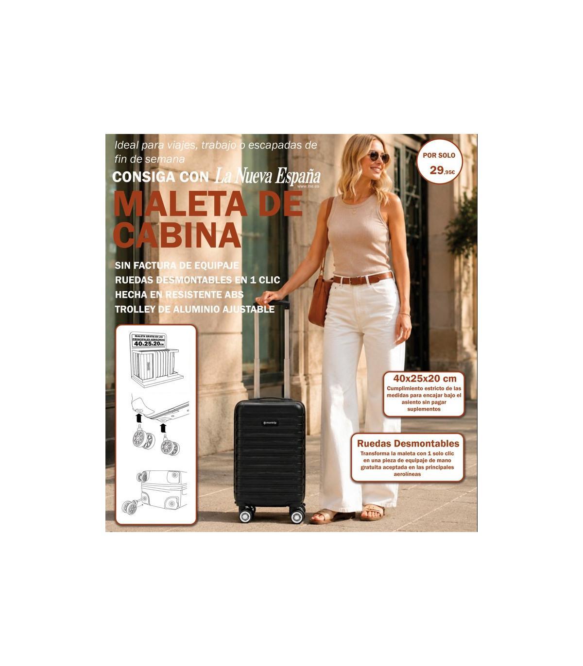 Maleta de cabina ruedas desmontables