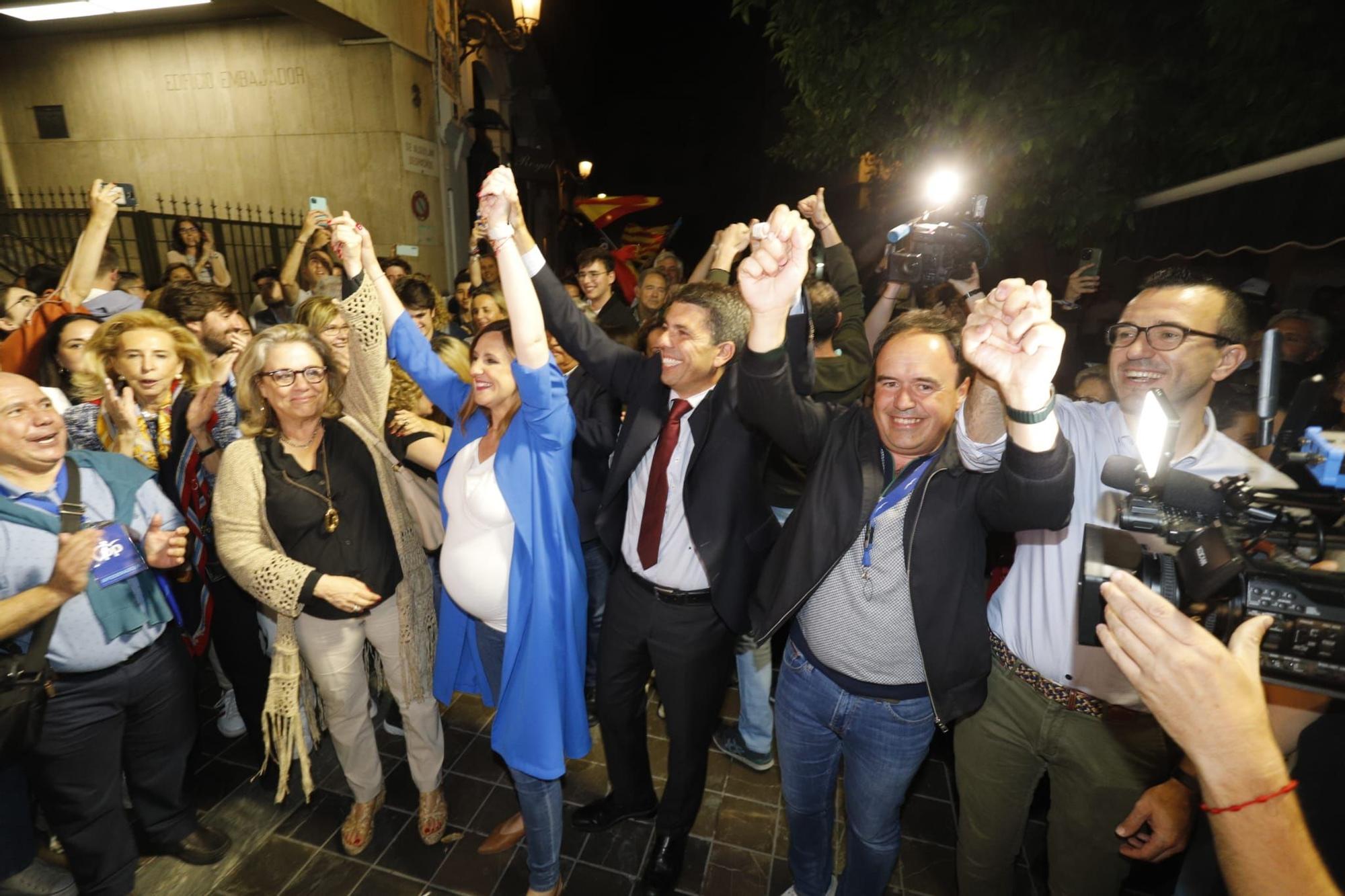 Mazón y Catalá celebran la victoria del PP en las elecciones autonómicas y municipales