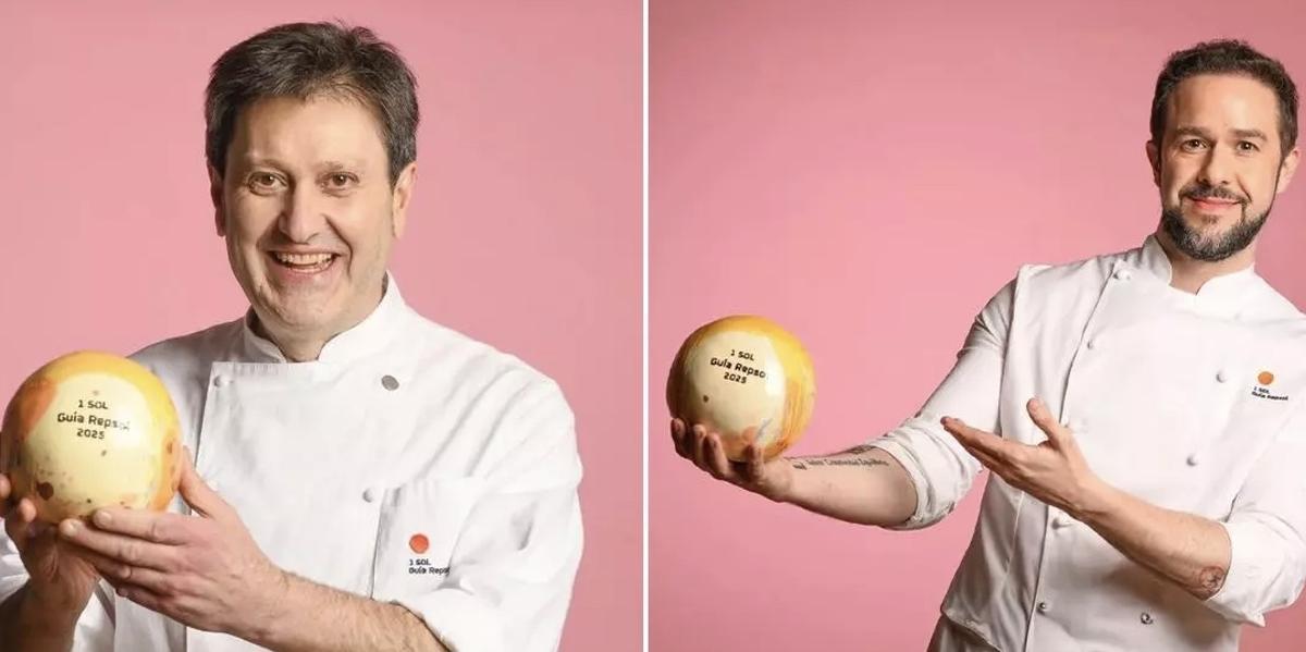Pepe Ron y Carlos Gallego, últimos cocineros asturianos en ganar un sol Repsol, en 2025.