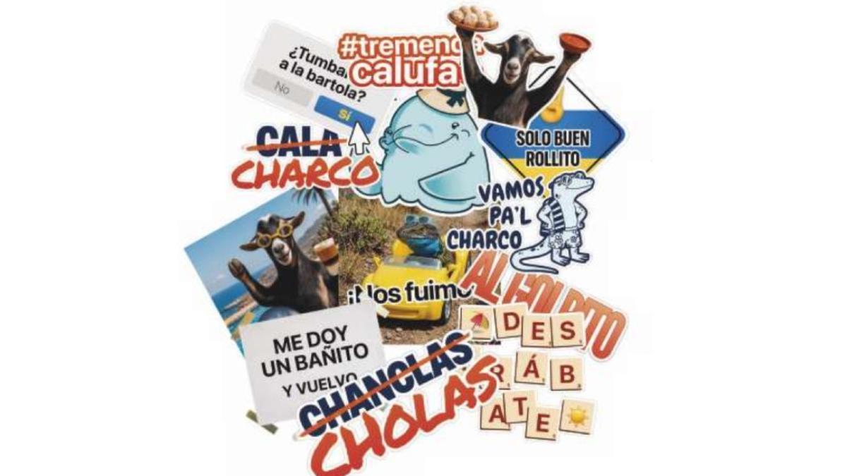 Alguno de los 'stikers' que ha compartido la Consejería de Turismo y Empleo de Canarias.