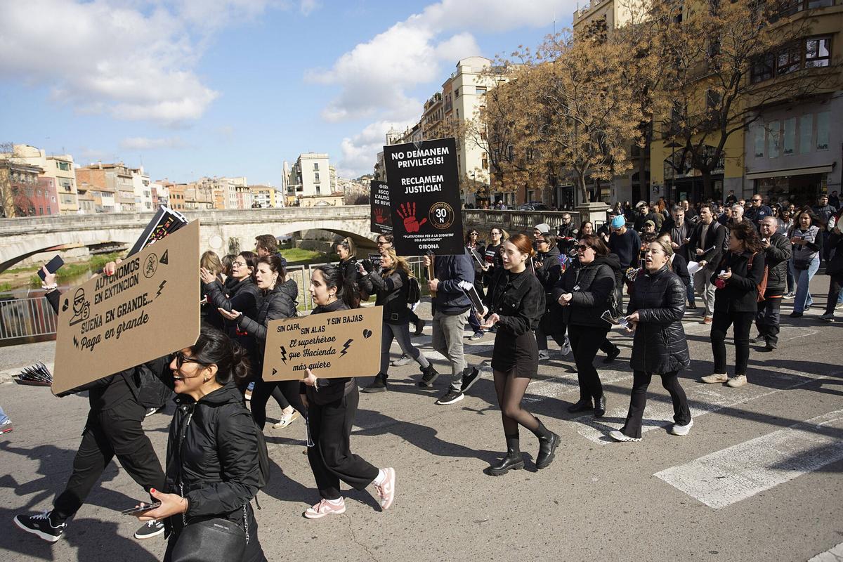 Les imatges de la manifestació dels treballadors autònoms Les imatges de la manifestació dels treballadors autònoms