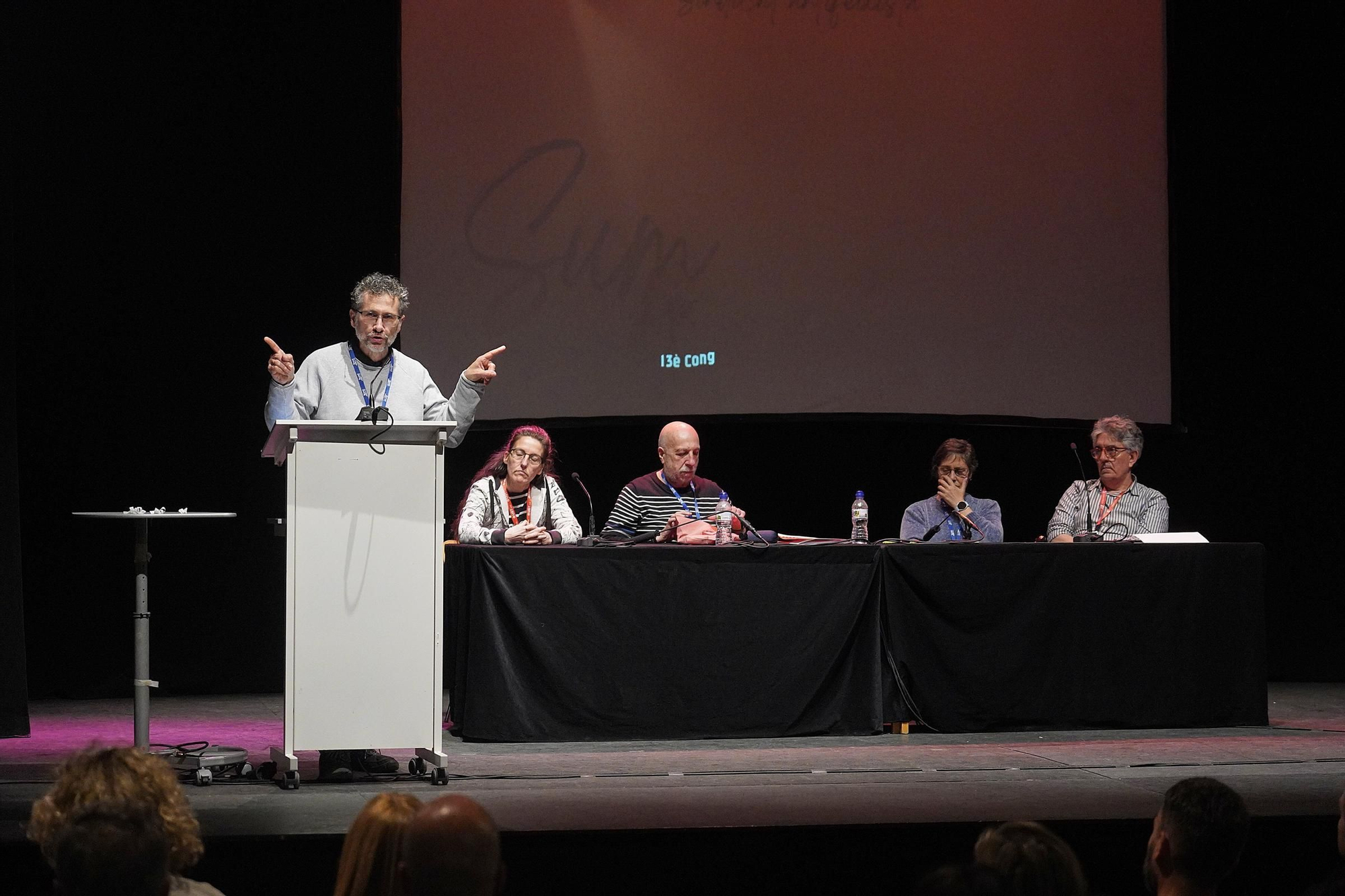 El secretari general d'UGT a Girona, Maxi Rica, en la seva intervenció al congrés