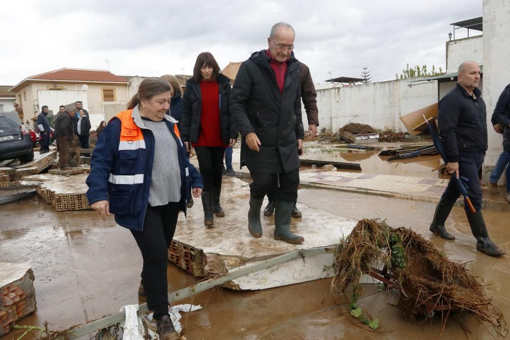 Nueva noche de tormenta y granizo en Málaga que desborda el río Campanillas