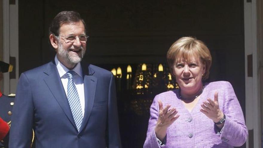 Merkel y Rajoy en La Moncloa.