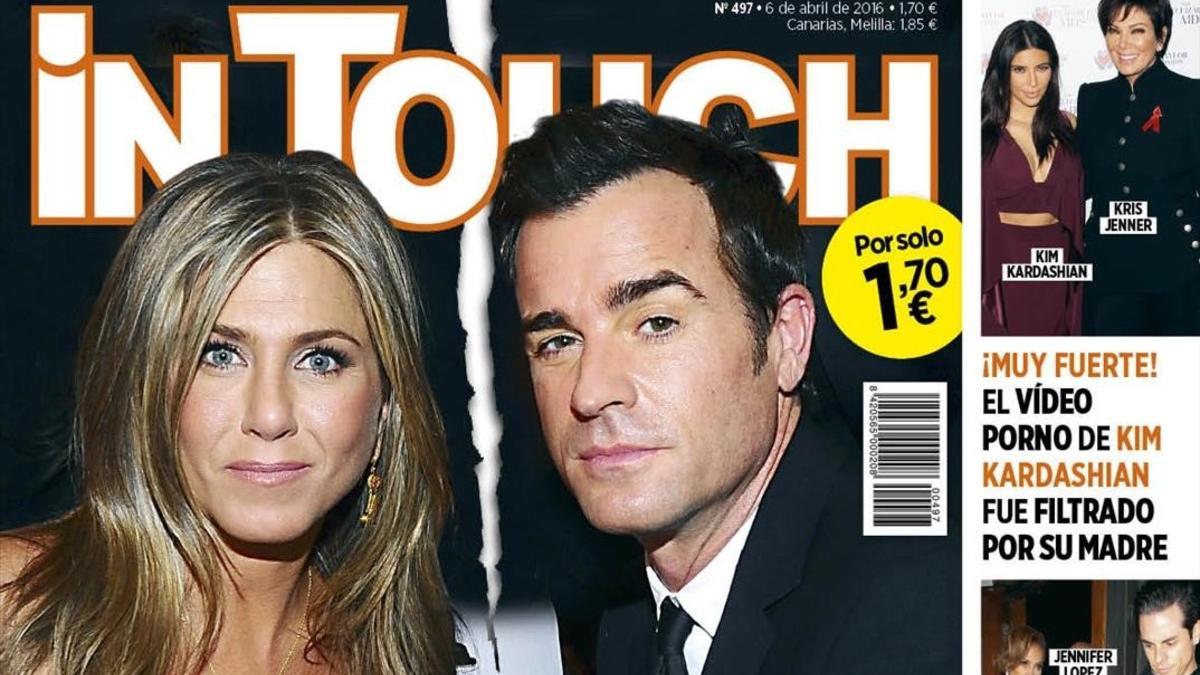 Jennifer Aniston y Justin Theroux copan la portada de la revista 'In Touch' de esta semana a raíz de su separación silenciosa.