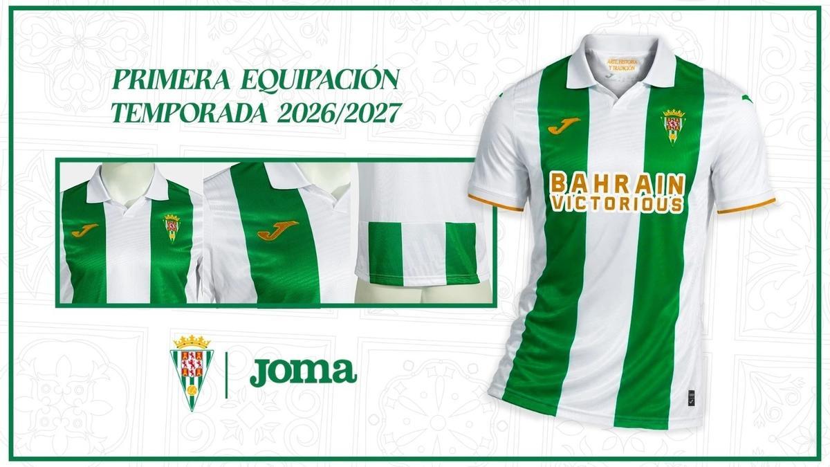 Detalles de la primera vestimenta del Córdoba CF para la temporada 2026-27.