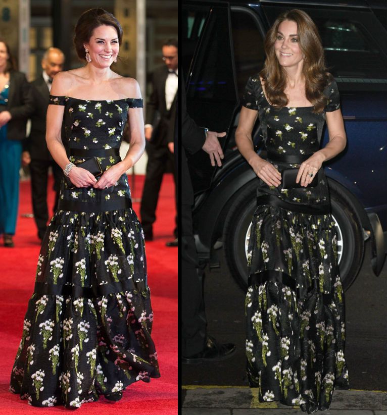 Kate Middleton con el mismo vestido de Alexander McQueen en dos actos diferentes