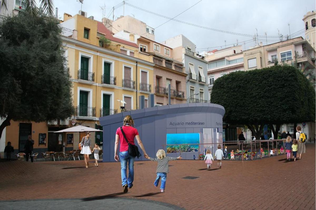 Recreación del proyecto del acuario de la Plaza Nueva