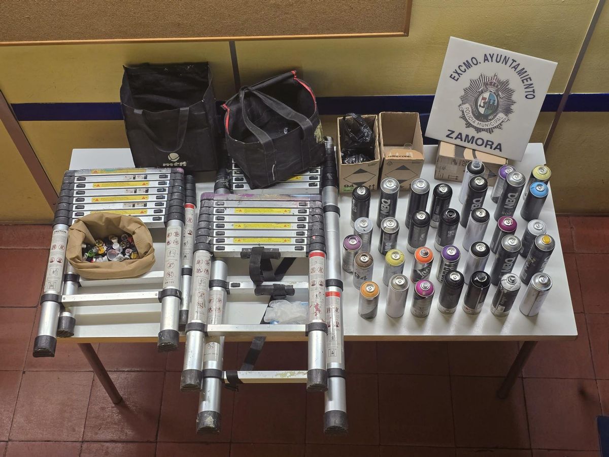 Material intervenido por la Policía Municipal.