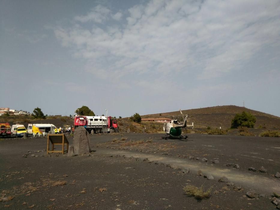 Incendio forestal en la zona de Montaña de Jedey, en La Palma