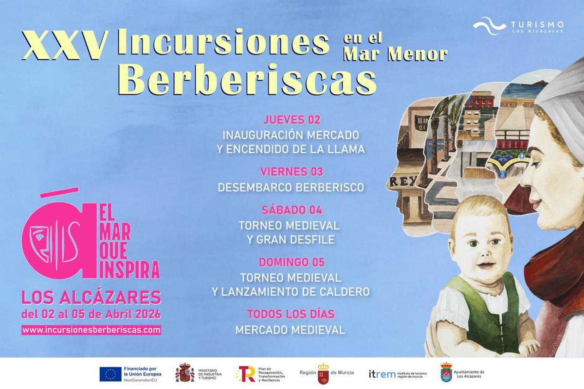 Cartel del XXV Aniversario de sus Incursiones Berberiscas.