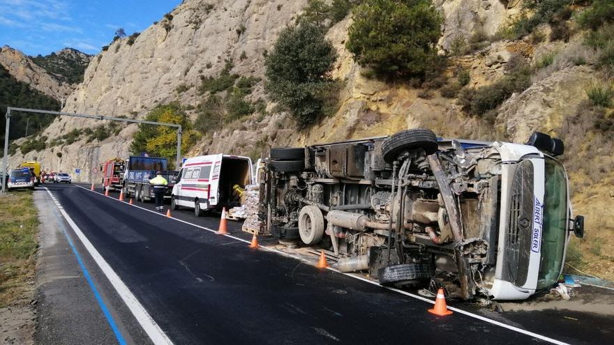 Un accident de trànsit a la C-14, a Oliana, acaba amb dos ferits lleus