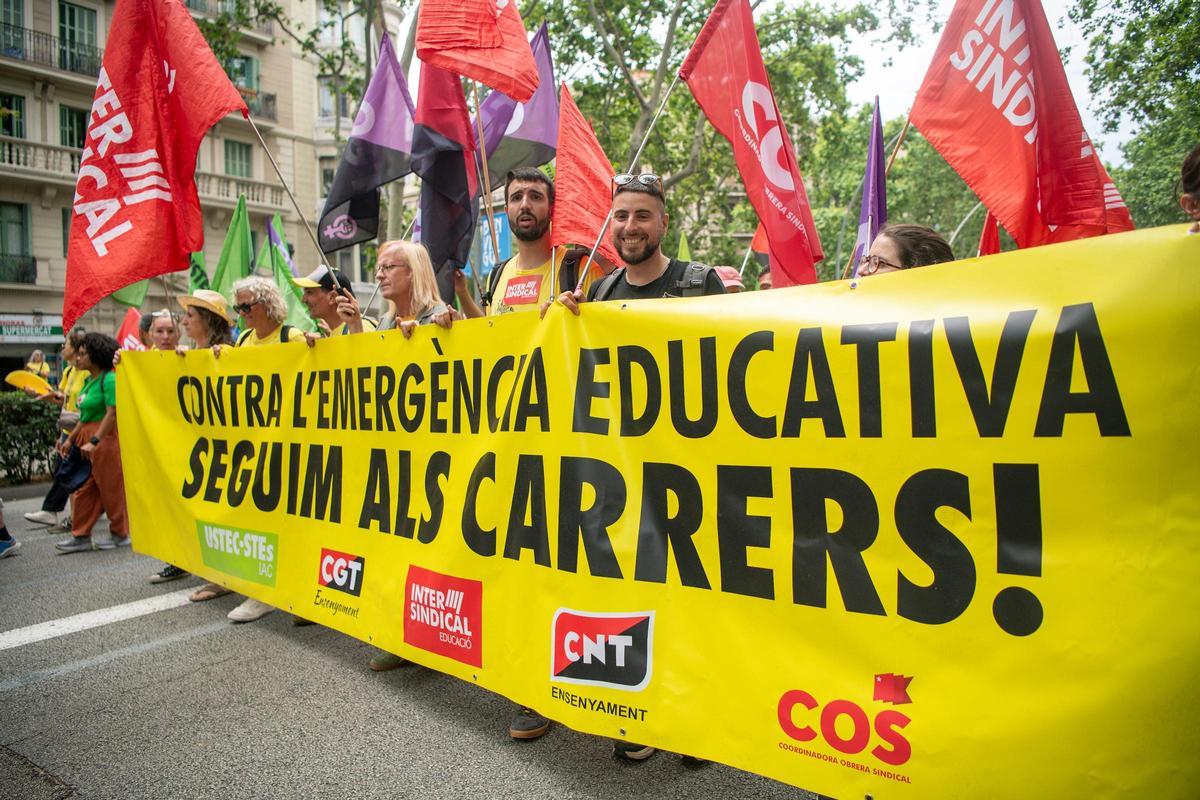 Manifestación de profesores en Barcelona