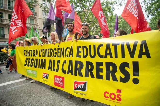 Manifestación de profesores en Barcelona