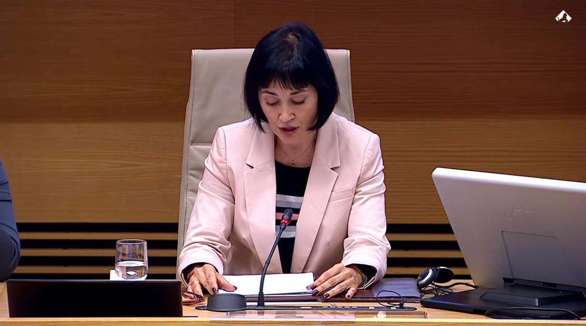 Toñi García en la comisión de investigación de la dana