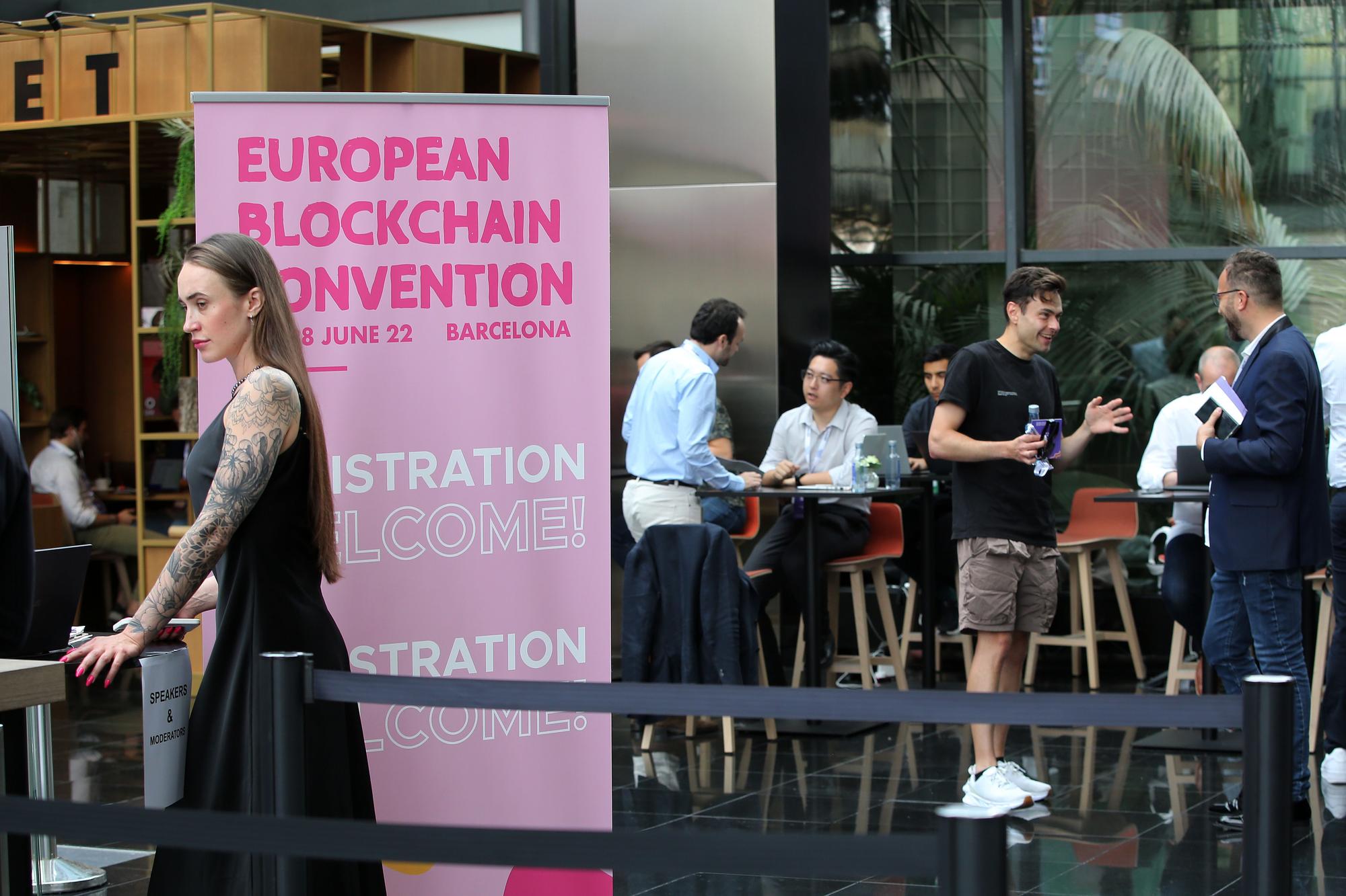 Imagen del congreso European Blockchain, en Hotel Hyatt Regency Barcelona, en junio de 2022.