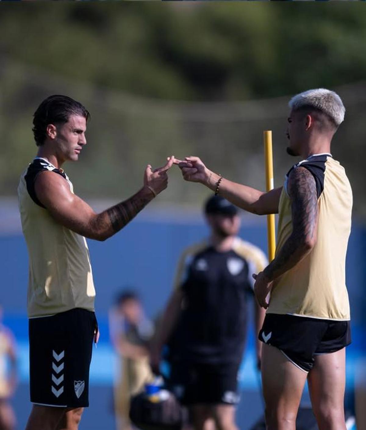 Jauregui y Chupe en uno de los entrenos de esta pretemporada.