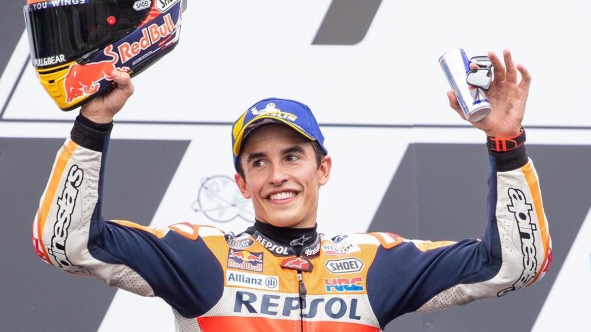 Marc Márquez (Honda) celebró, en Spielberg, su décimo podio en 11 carreras.