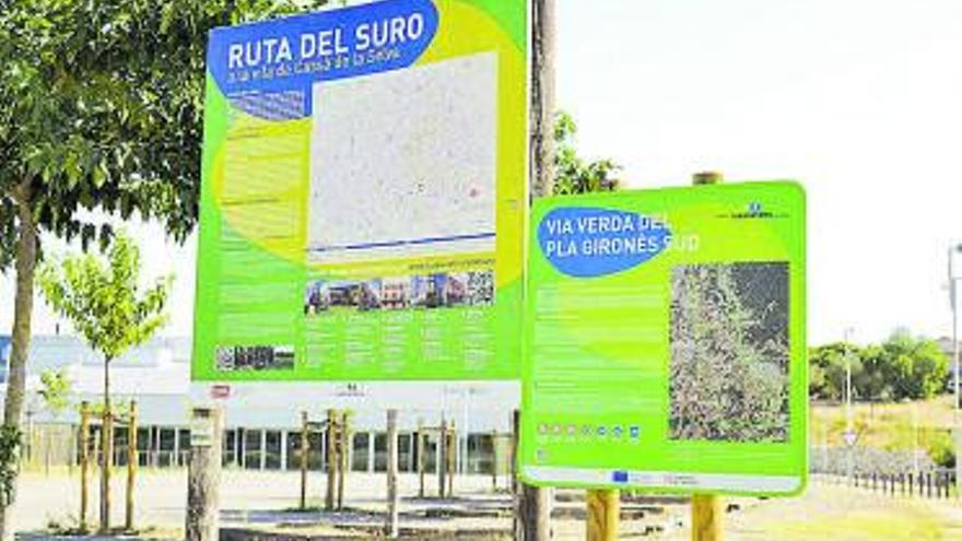 Indicacions de la ruta del Pla Gironès Sud. | VIES VERDES