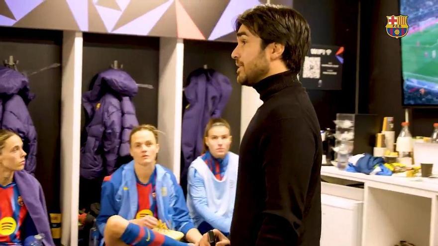 La charla de Pere Romeu en el descanso de la final de la Supercopa