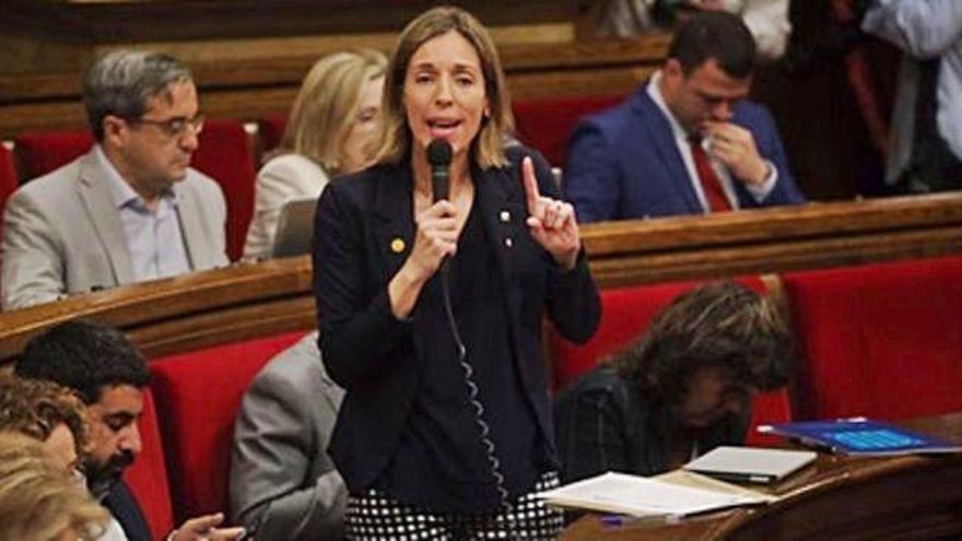 La consellera d&#039;Empresa i Coneixement, Àngels Chacón, en una intervenció al Parlament