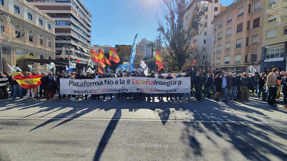 Imagen de la protesta en Alicante contra la reforma de la Ley de Seguridad Ciudadana.