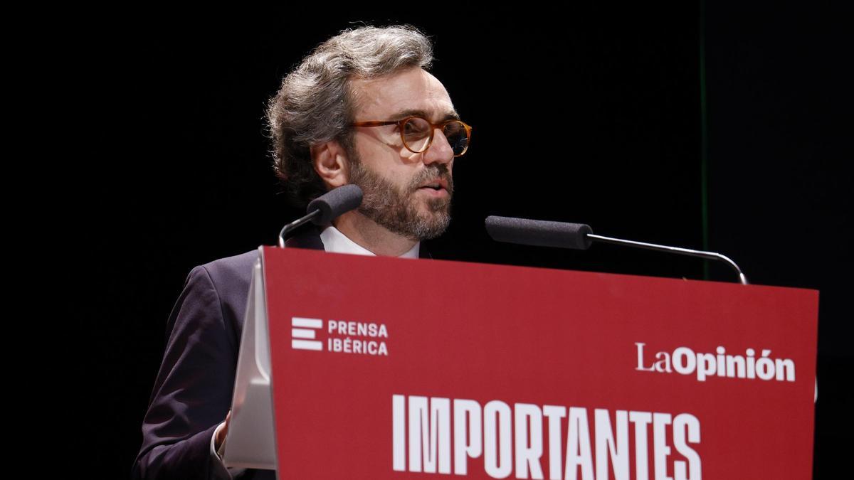El consejero delegado del Grupo Prensa Ibérica, Aitor Moll, durante su discurso en los Premios Importantes 2025