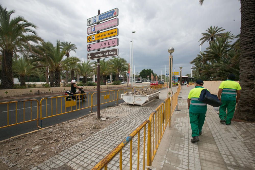 Obras del carril bici en Elche