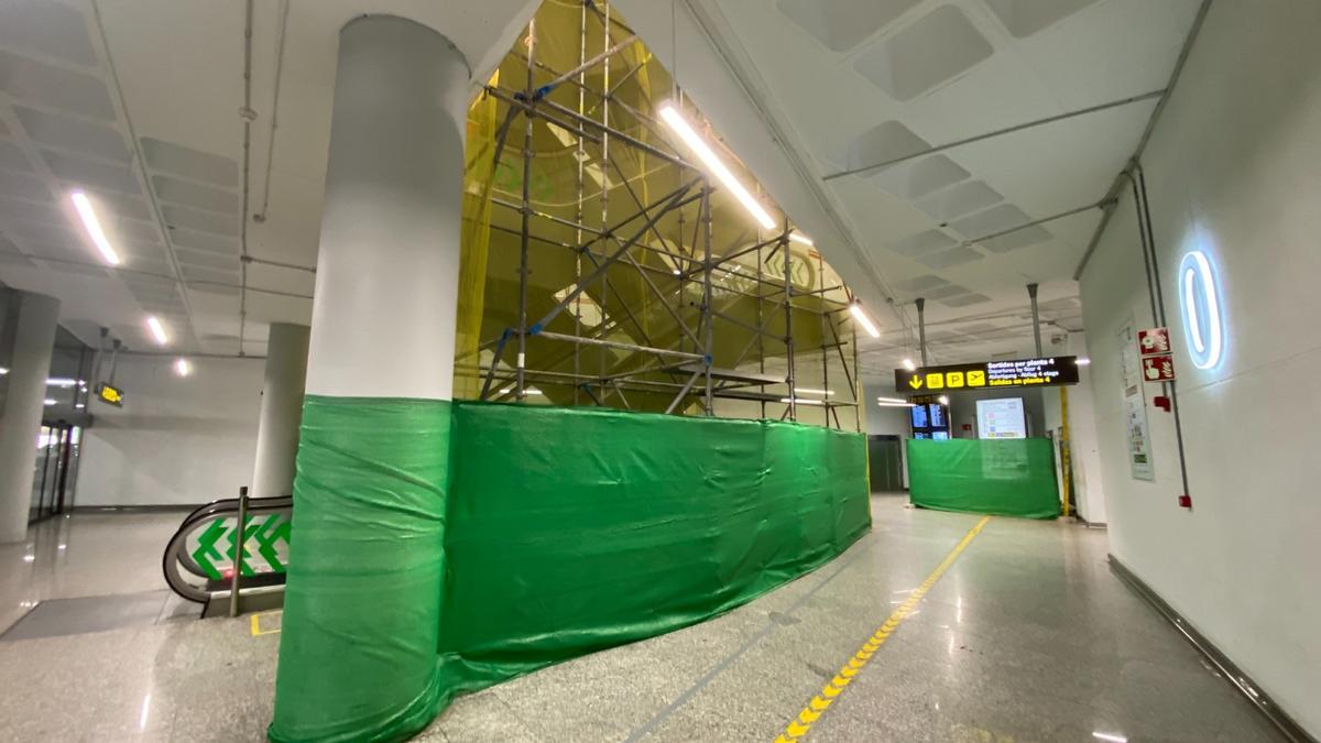 Imagen de las obras en el interior del aeropuerto de Palma.