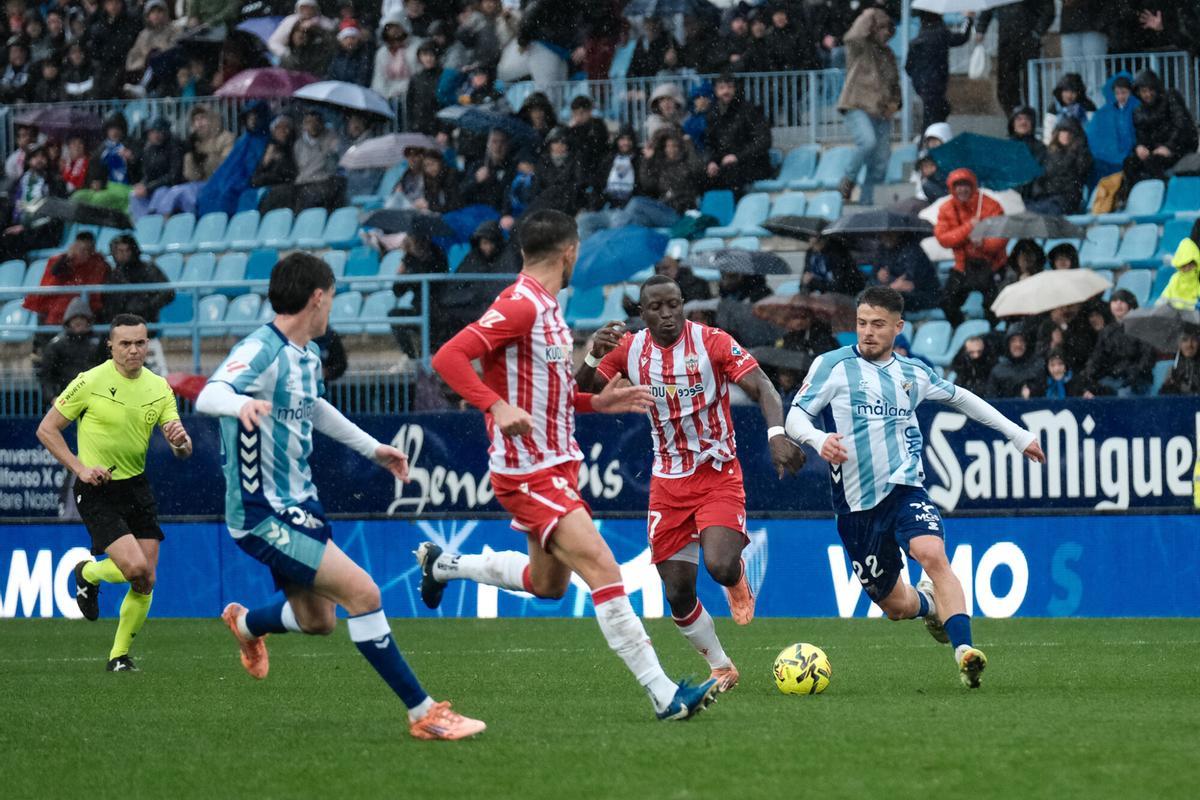 Málaga vs Almeria, estadio la Rosaleda.
