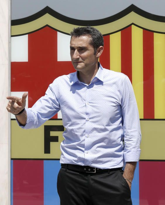 Valverde arriba a Barcelona