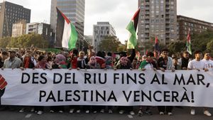 Manifestación por Palestina por las calles de Barcelona