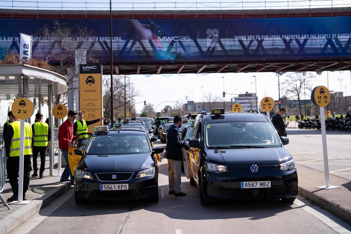 Parada de Taxis en la ciudad de Bracelona