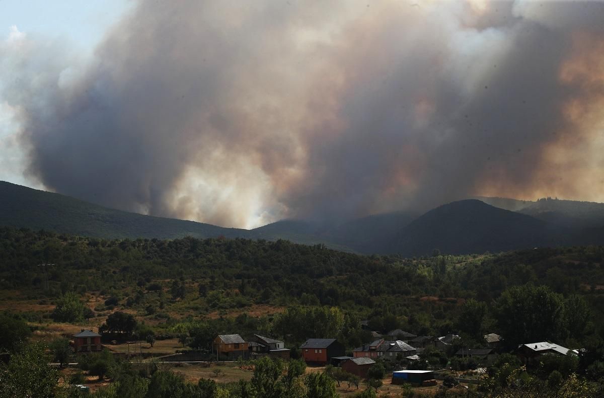 Vista del incendio de Las Médulas