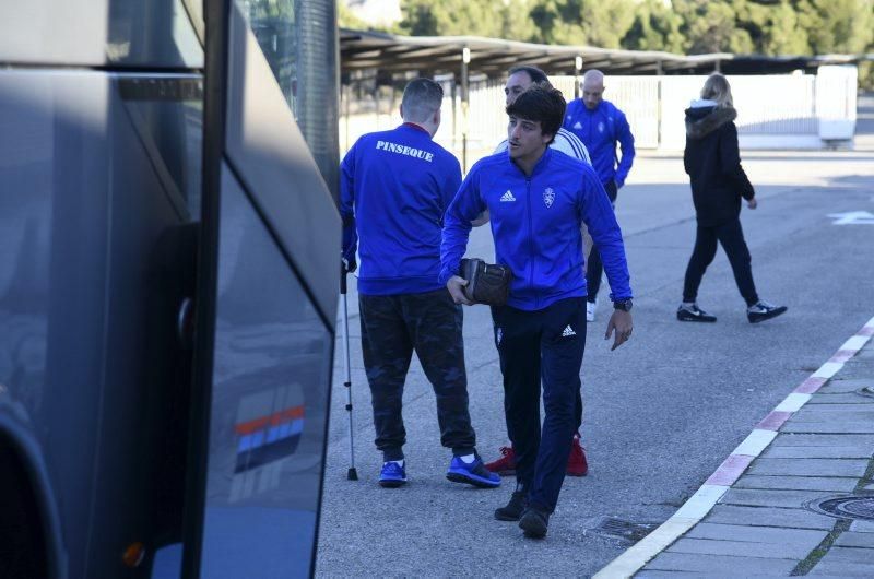 Salida hacia Pamplona del Real Zaragoza