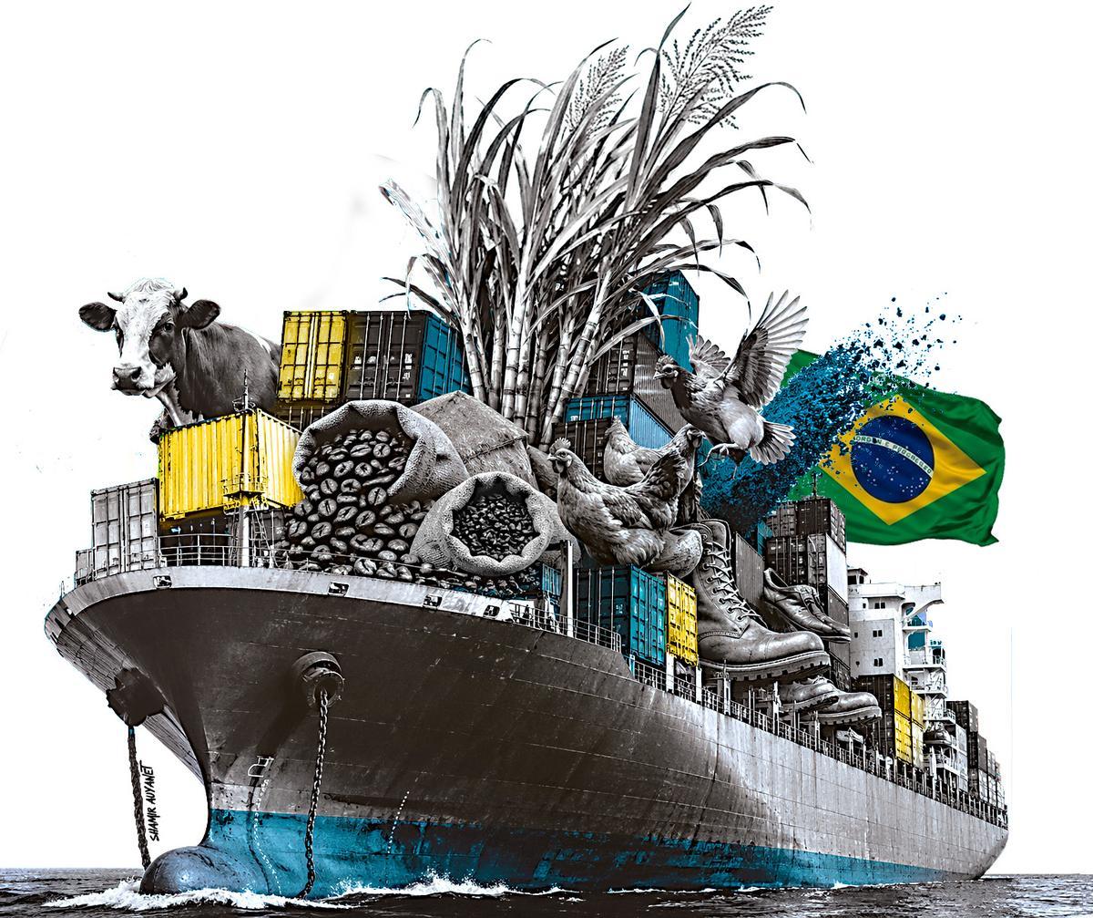 Ilustración de relaciones comerciales entre Canarias y Brasil.