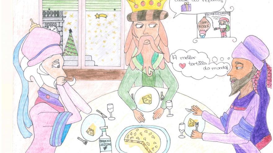 Betanzos felicitará la Navidad con una postal de los Reyes Magos tomando “la mejor tortilla del mundo”