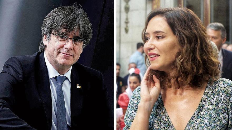 Puigdemont recorre a la sorna i contraataca Ayuso amb una picada d’ullet a Amer: «Per mi que no pateixin»