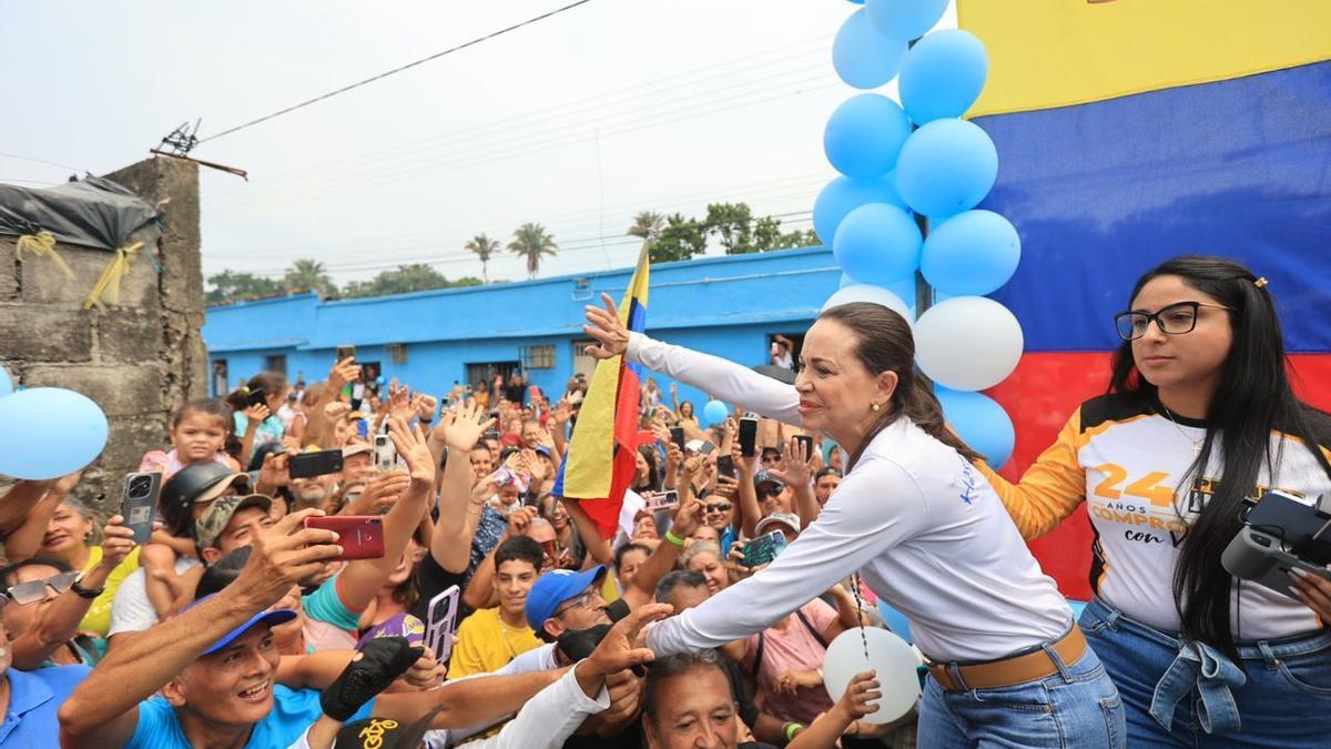 María Corina Machado, en un mitin.