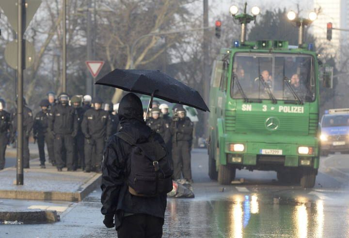 PROTESTA DE BLOCKUPY ANTE LA SEDE DEL BCE