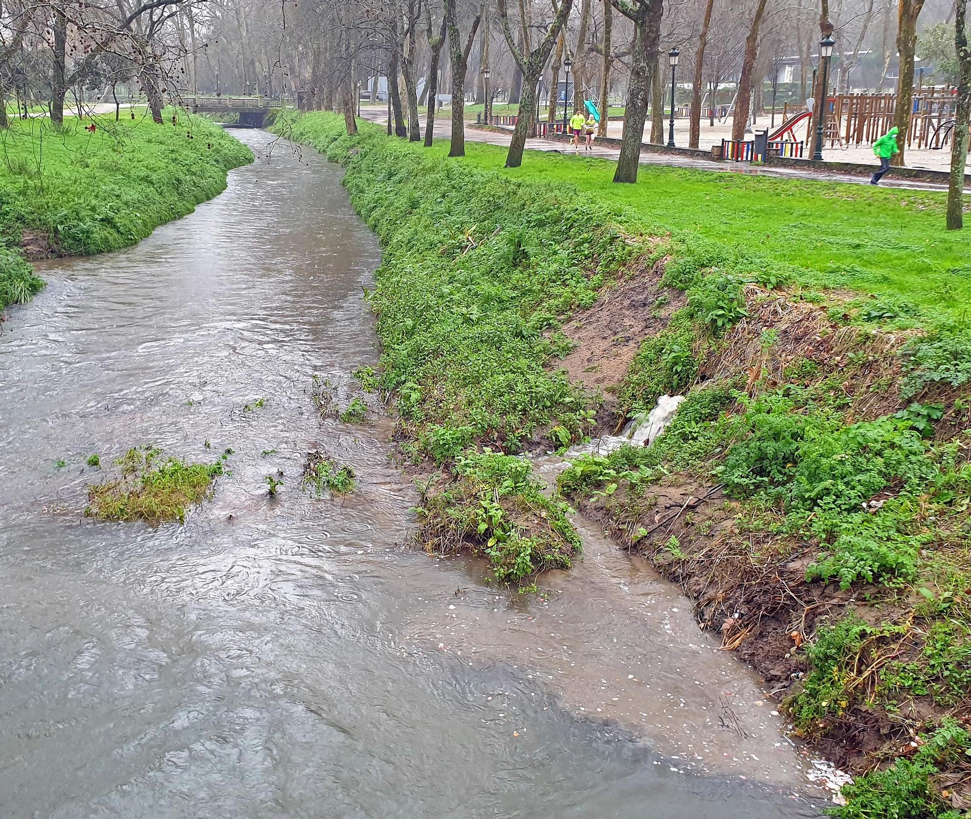 El Lagares, cerca de desbordarse con la intensas lluvias