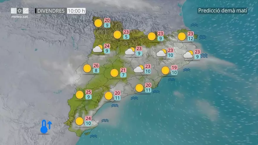 Divendres amb màximes de 24ºC