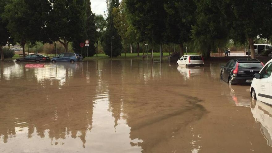 Calles anegadas en las pedanías de Murcia